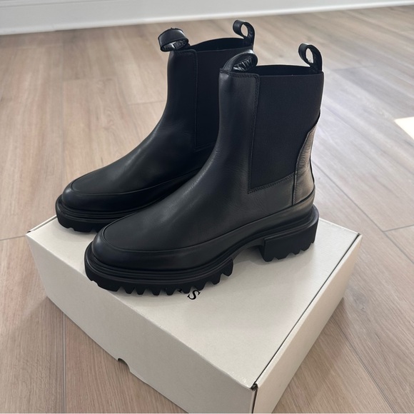 NWT All Saints Harlee Lug Sole Chelsea Boot Size 8.5 US 38.5 EUR Black Women’s - Picture 4 of 11